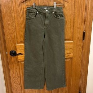 Loft Army Green Wide Leg Size 00